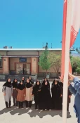 برگزاری مراسم اهتزاز پرچم مقدس جمهوری اسلامی ایران با حضور اساتید، کارکنان و دانشجویان آموزشکده دختران بیرجند  2